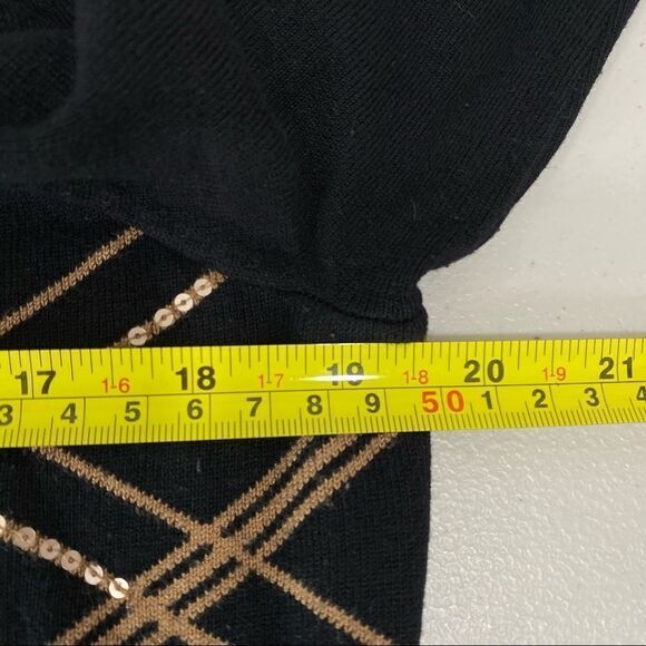 CHARTER CLUB Black Sequin Button front Cardigan - Picture 6 of 8